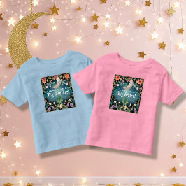 Stor syster över Måne Rosa Blommigt Baby Shower T Shirt