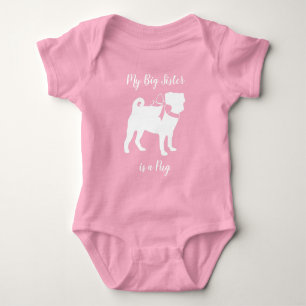 Stor syster Pug Hund T Shirt