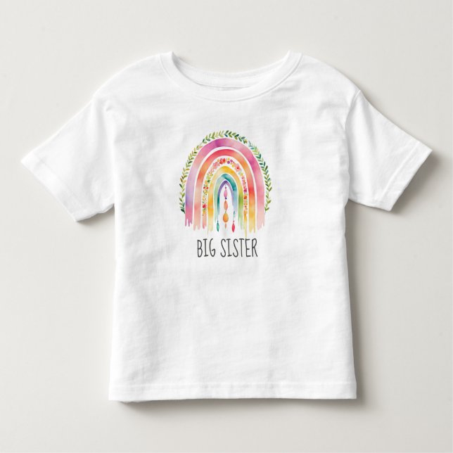 Stor syster Rainbow matchande outfit T Shirt (Framsida)