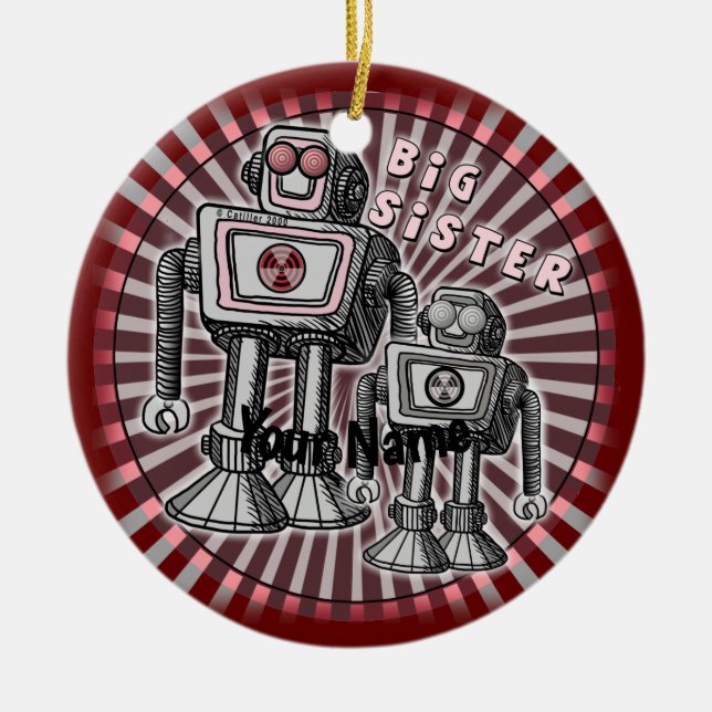 Stor syster Robot   prydnad Julgransprydnad Keramik (Framsidan)