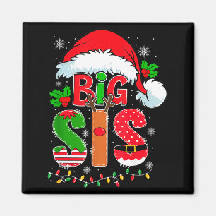 Stor syster Santa hatt Ny Big Sister tillkännagiva Magnet