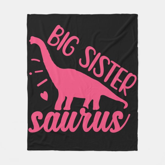 Stor syster Saurus i rosa Fleecefilt (Framsidan)