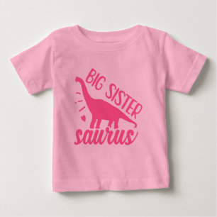 Stor syster Saurus i rosa T Shirt