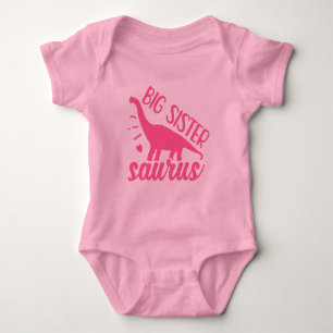 Stor syster Saurus i rosa T Shirt