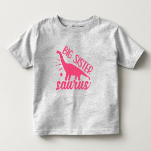 Stor syster Saurus i rosa T Shirt
