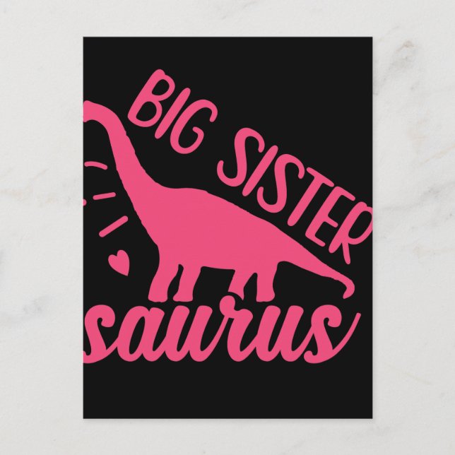 Stor syster Saurus i rosa Vykort (Framsida)