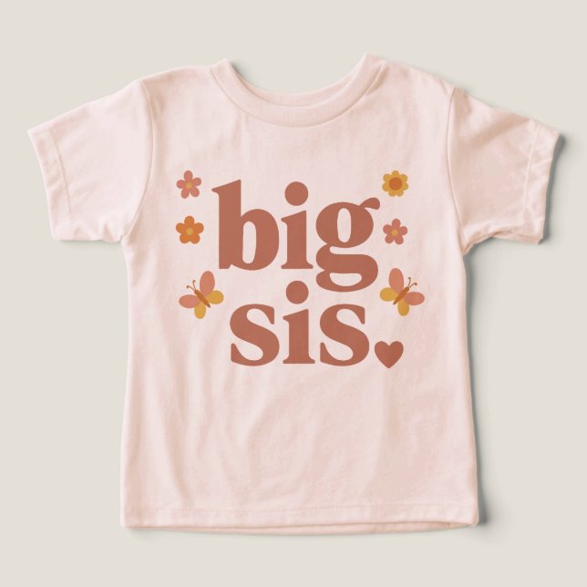  Stor syster Småbarn•Ny syster present•Boho syskon T Shirt (Design Framsida)