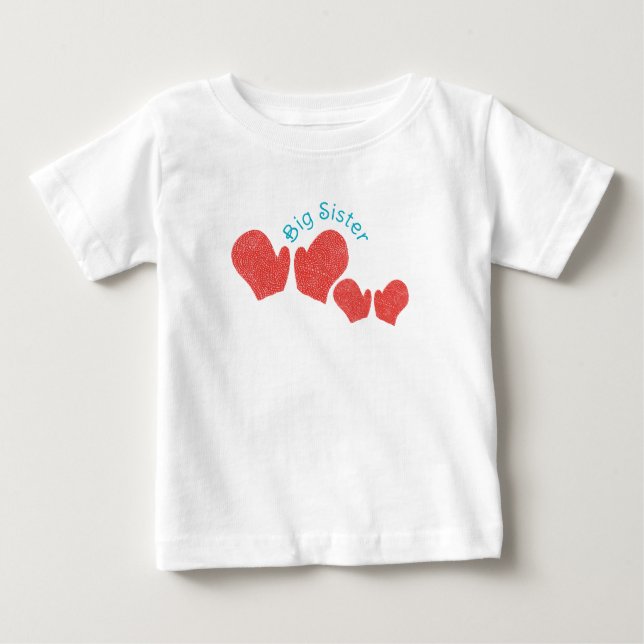 Stor syster-tröja - Röda handskar tema T Shirt (Framsida)