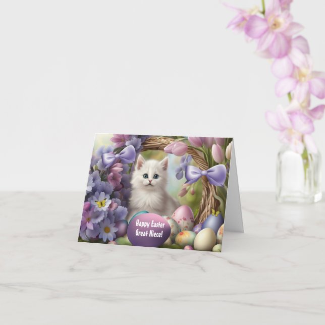 Stor systerdotter Söt påsk med färgade ägg Kort (Orkide)