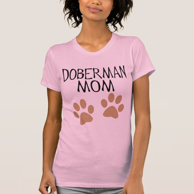 Stor tassDobermanmamma Tee Shirt (Framsida)