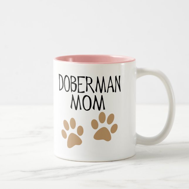 Stor tassDobermanmamma Två-Tonad Mugg (Höger)