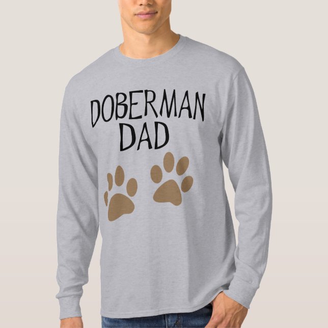 Stor tassDobermanpappa T Shirt (Framsida)