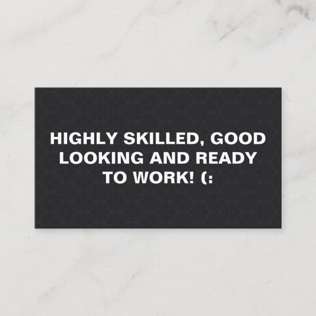 Stor teckensnitt | Skriv ut svart Mönster Visitkort (Framsida)