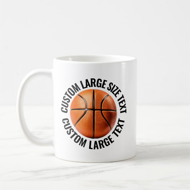 Stor text 330ml Personlig Basketballmugg Kaffemugg (Vänster)