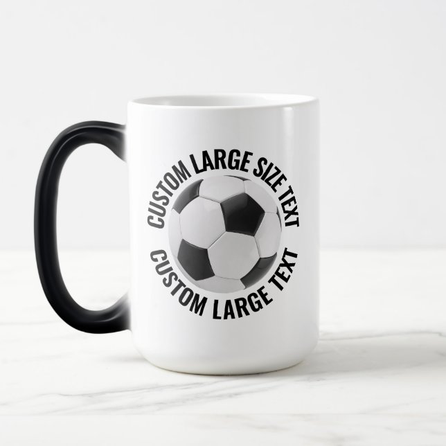 Stor text & Fotboll 450ml Anpassad värmeförändrand Magisk Mugg (Vänster)