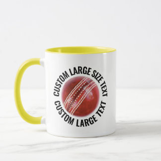 Stor text GUL Combo 11oz Anpassad Cricket Mugg