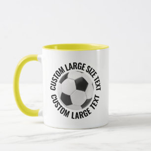 Stor text GUL Combo 11oz Anpassad fotboll Mugg