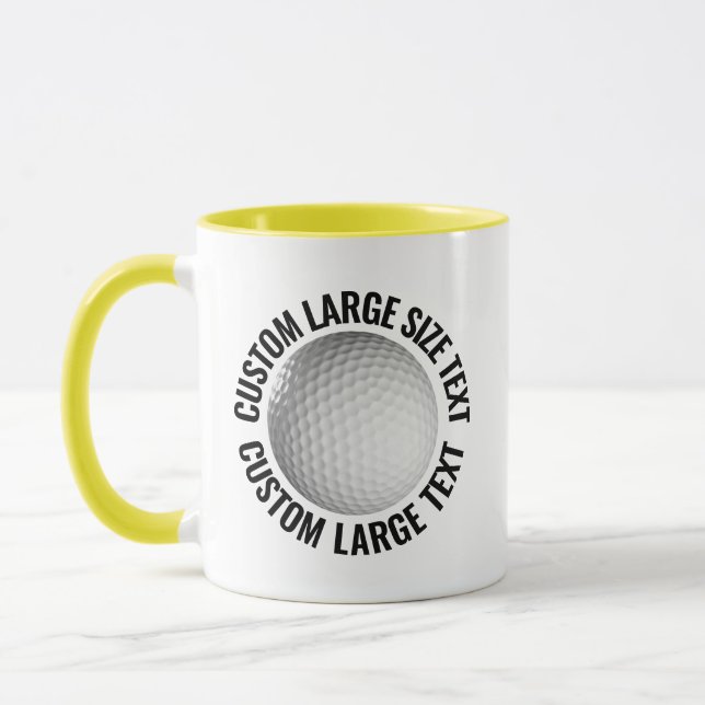 Stor text GUL Combo 11oz Anpassad Golf Mugg (Vänster)