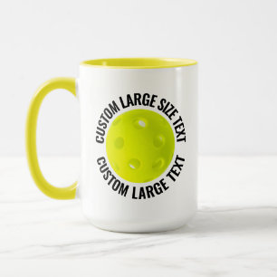 Stor Text GUL Combo 15oz Anpassad Pickleball Mugg