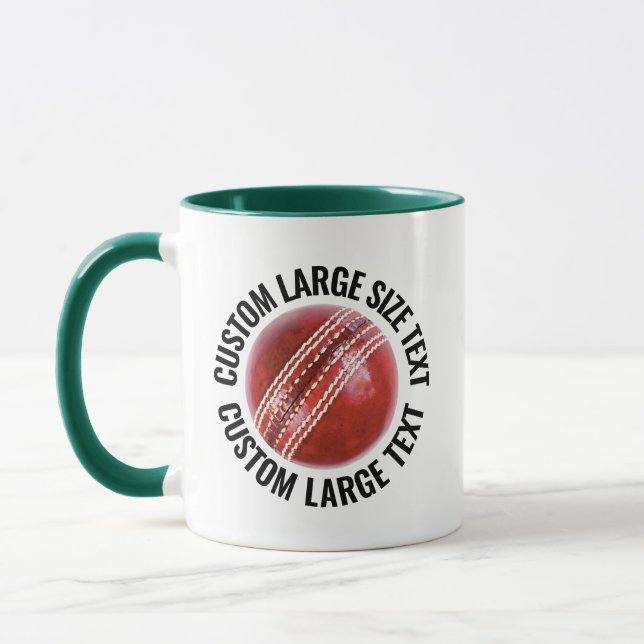 Stor Text JAKTGRÖN Kombi 11oz Anpassad Cricket Mugg (Vänster)