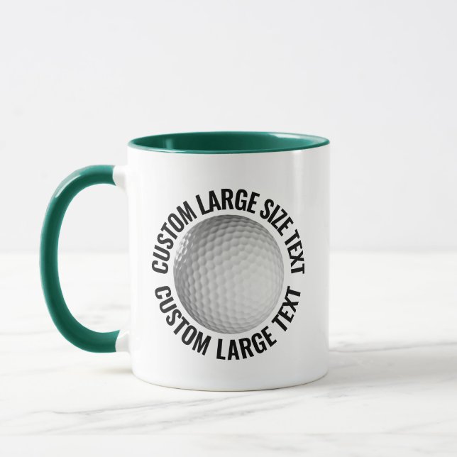 Stor Text JAKTGRÖN Kombi 11oz Anpassad Golf Mugg (Vänster)
