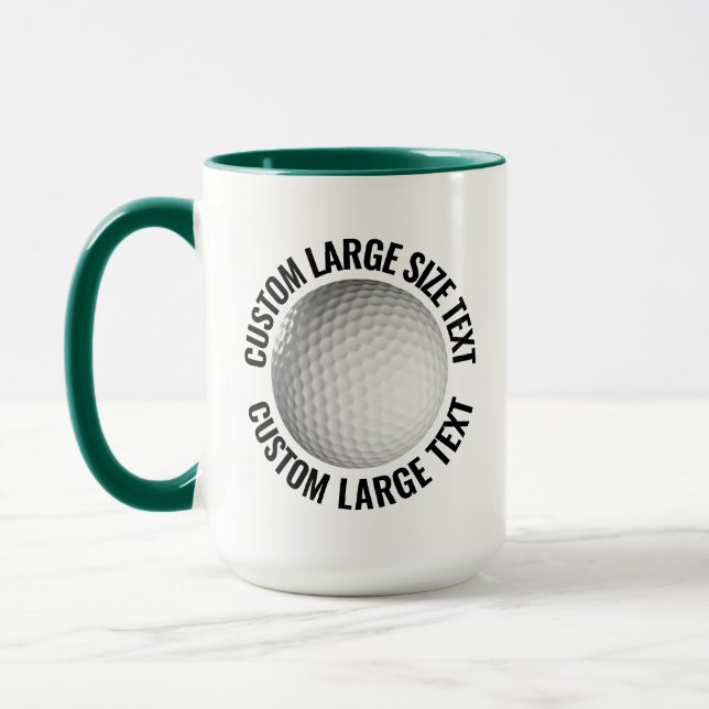 Stor Text JAKTGRÖN Kombi 425g Anpassad Golf Mugg (Vänster)