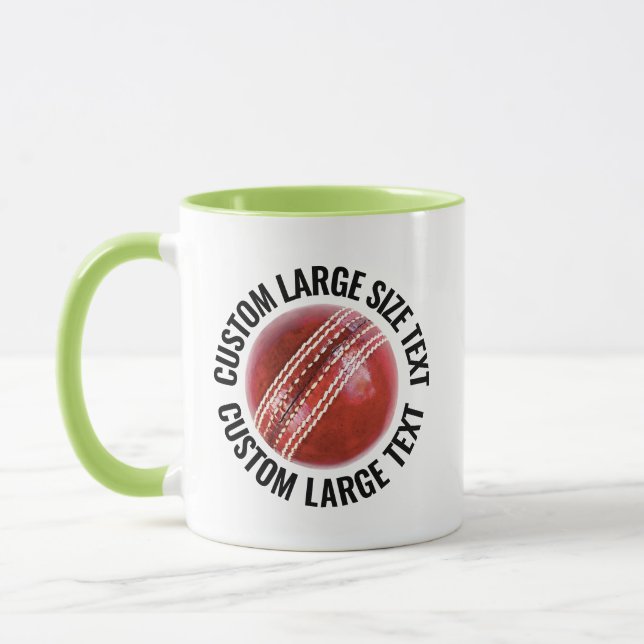 Stor Text LIME GRÖN Combo 11oz Anpassad Cricket Mugg (Vänster)