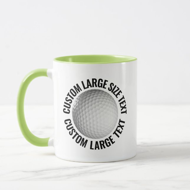 Stor Text LIME GRÖN Combo 11oz Anpassad Golf Mugg (Vänster)
