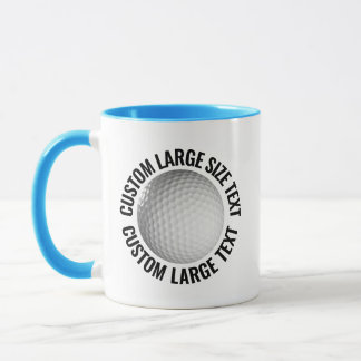 Stor text LJUSBLÅ Combo 11oz Anpassad Golf Mugg