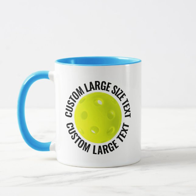 Stor text LJUSBLÅ Combo 11oz Anpassad Pickleball Mugg (Vänster)