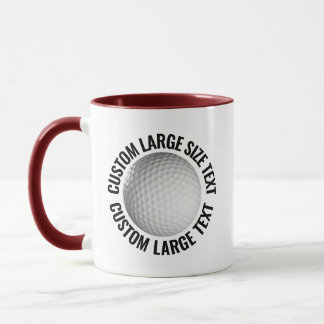 Stor Text MAROON Combo 11oz Anpassad Golf Mugg