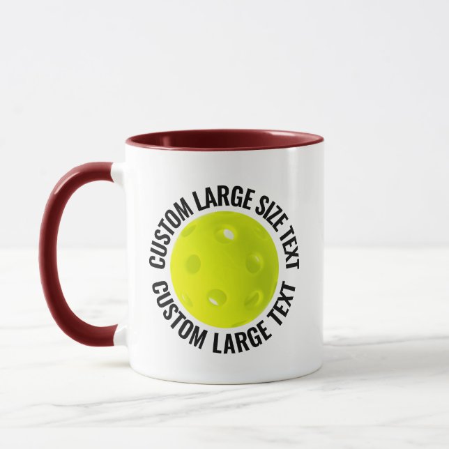 Stor Text MAROON Combo 11oz Anpassad Pickleball Mugg (Vänster)