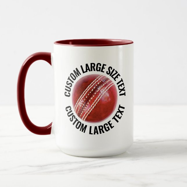 Stor Text MAROON Combo 15oz Anpassad Cricket Mugg (Vänster)