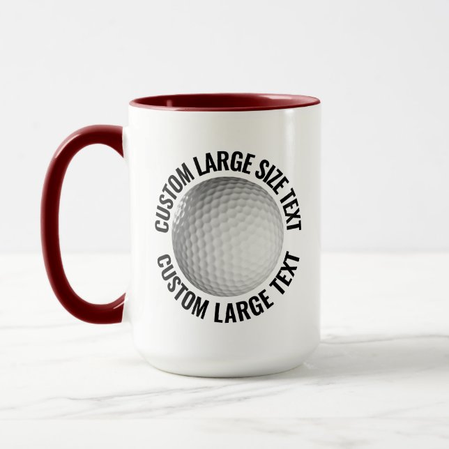 Stor Text MAROON Kombi 425g Anpassad Golf Mugg (Vänster)