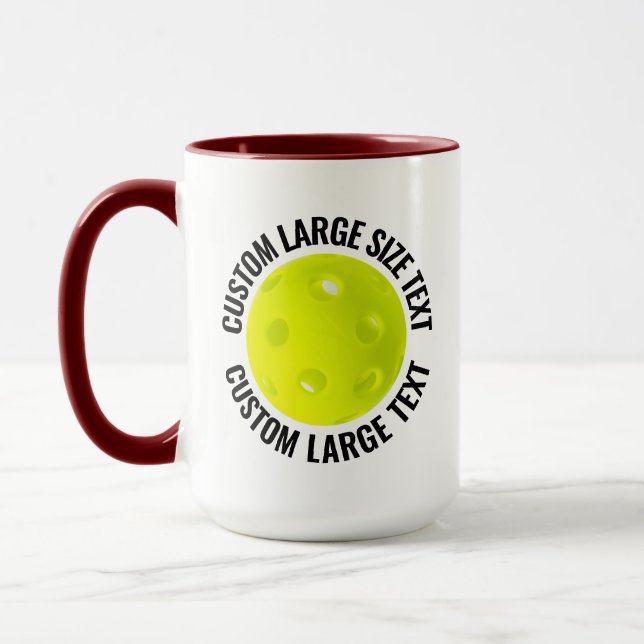 Stor Text MAROON Kombi 425g Anpassad Pickleball Mugg (Vänster)