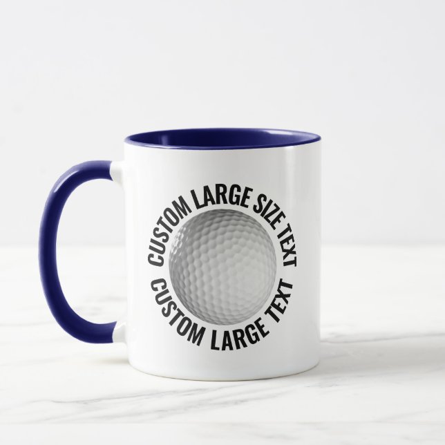 Stor Text NAVYBLÅ Kombi 325g Custom Golf Mugg (Vänster)