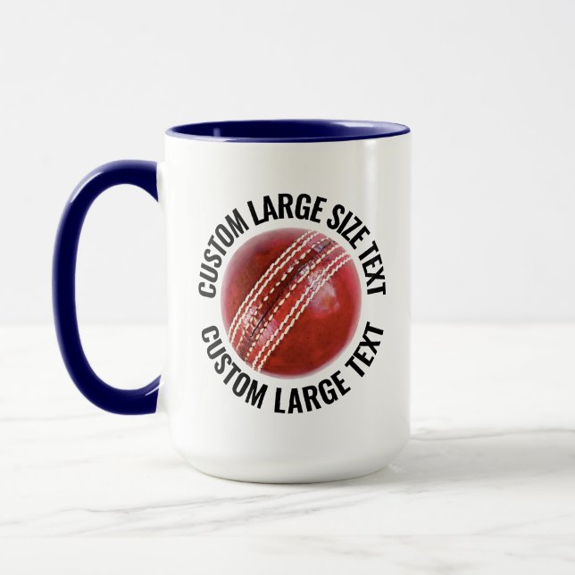 Stor text NAVYBLÅ Kombi 425g Anpassad Cricket Mugg (Vänster)