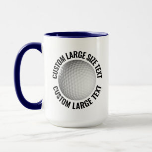 Stor Text NAVYBLÅ Kombi 450g Skräddarsydd Golf Mugg