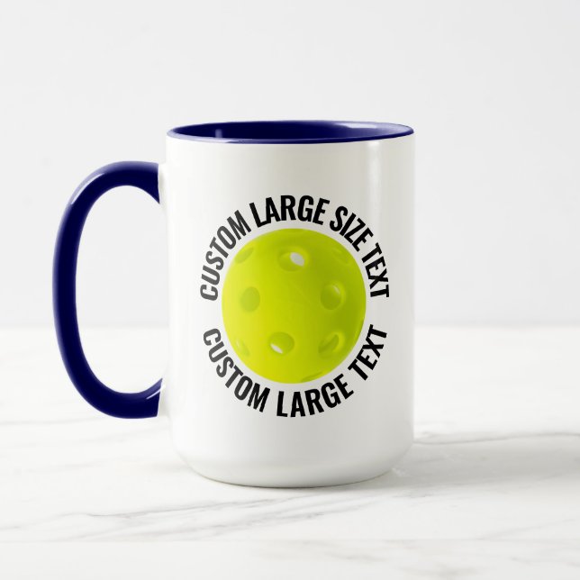 Stor text NAVYBLÅ Kombination 15oz Anpassad Pickle Mugg (Vänster)