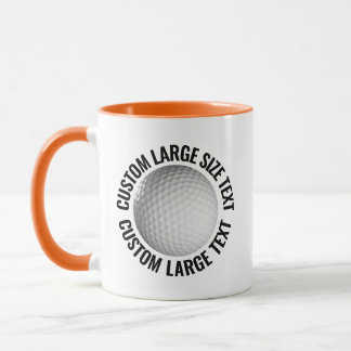 Stor Text ORANGE Combo 11oz Anpassad Golf Mugg