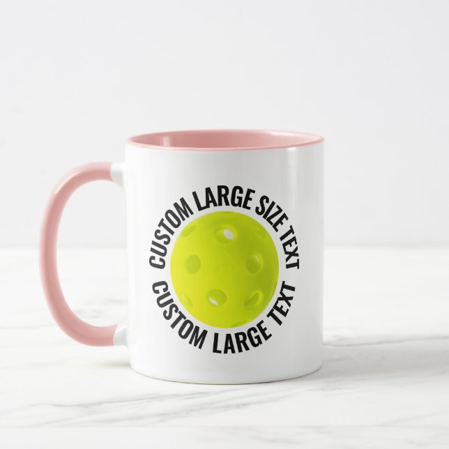 Stor text PINK Combo 11oz Anpassad Pickleball Mugg (Vänster)