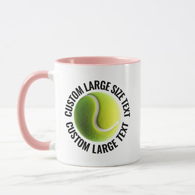 Stor text PINK Combo 11oz Anpassad Tennis Mugg (Vänster)
