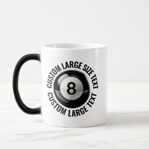 Stor text & Pool 8 Ball 11oz Anpassad värmeförändr Magisk Mugg