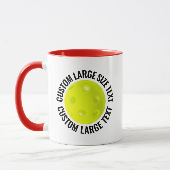 Stor Text RED Combo 11oz Anpassad Pickleball Mugg (Vänster)
