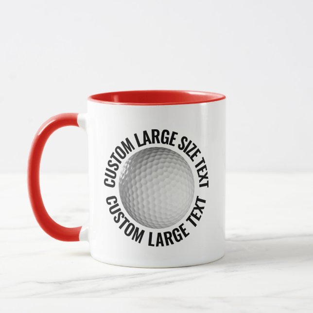 Stor Text RÖD Combo 11oz Anpassad Golf Mugg (Vänster)