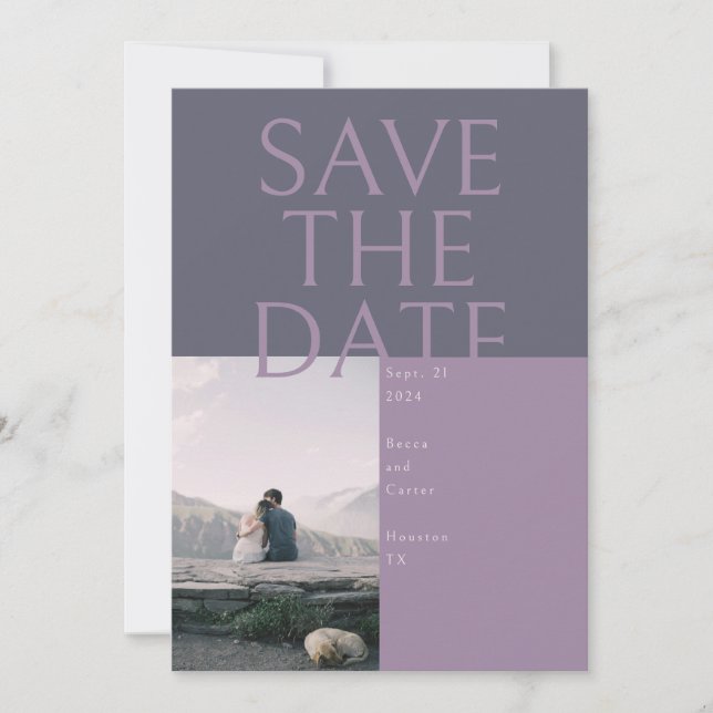 Stor text Save the Date-kort Inbjudningar (Framsida)