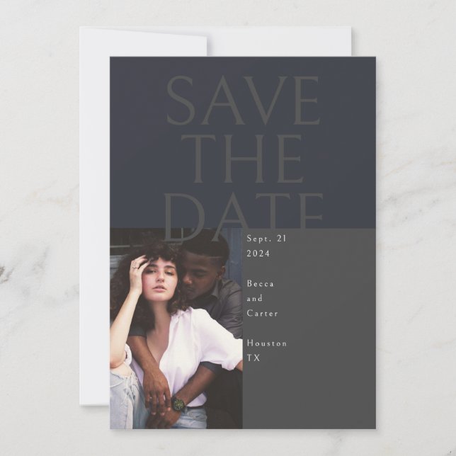 Stor text Spara datumkortet Inbjudningar (Framsida)