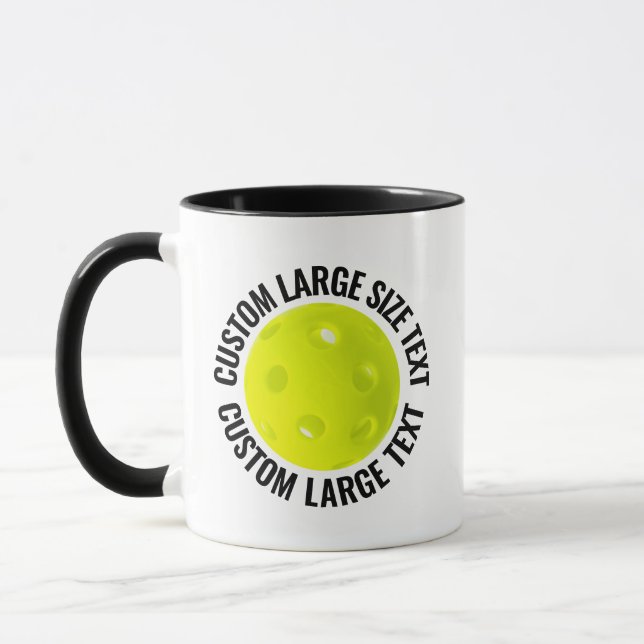 Stor Text Svart Combo 11oz Anpassad Pickleball Mugg (Vänster)