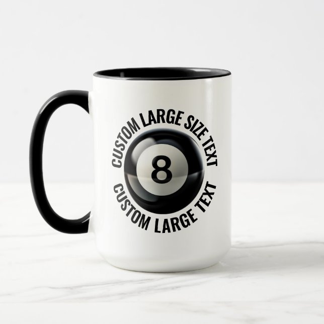 Stor text SVART Combo 15oz Anpassad 8 Ball Mugg (Vänster)