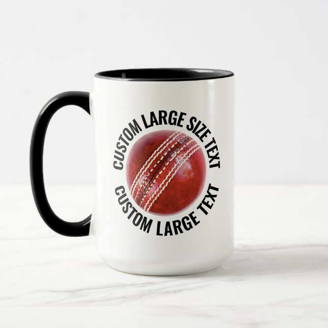 Stor Text Svart Combo 15oz Anpassad Cricket Mugg (Vänster)